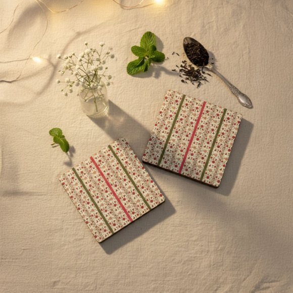 TGS-3784-1764672931.png Mughal Art Baagh Flower Coaster (Set of 2)