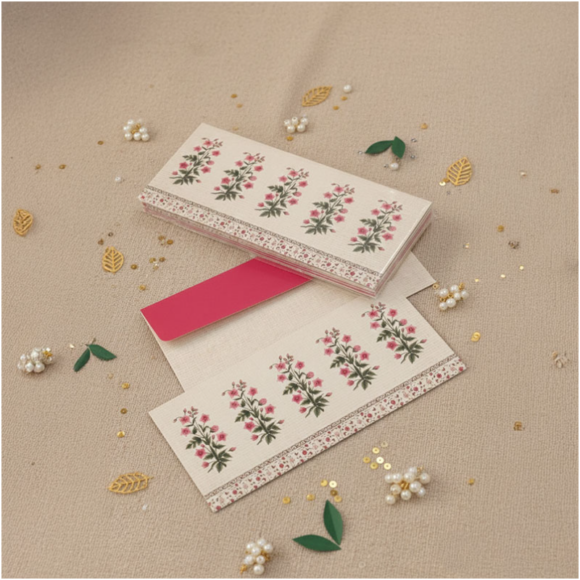 TGS-3768-1764668025.png Mughal Art Baagh Butta Money Envelopes (Set Of 10)
