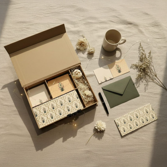 Mughal Art  Brown Gift Box